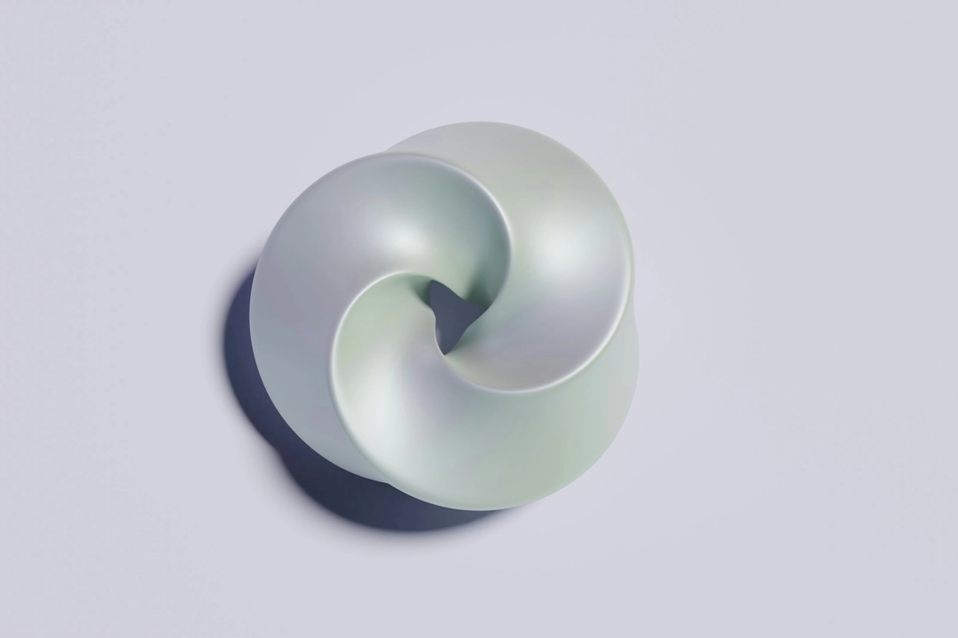 Abstract Möbius strip sculpture symbolizing Understanding Python Iterables and Iterators with a soft gradient and shadow on a light background.